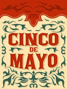 Cinco de Mayo vector poster card template, traditional Mexican Holiday. Illustrazione stock