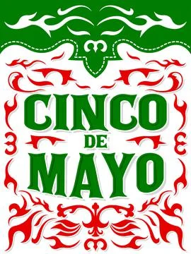 Cinco de Mayo vector poster card template, traditional Mexican Holiday. 스톡 일러스트