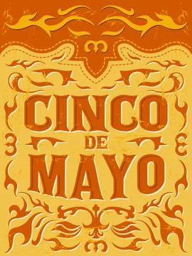 Cinco de Mayo vector poster card template, traditional Mexican Holiday. Stock Illustration