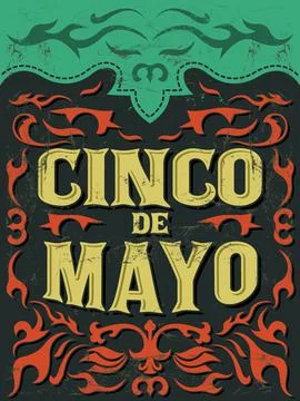 Cinco de Mayo vector poster card template, traditional Mexican Holiday. Illustrazione stock