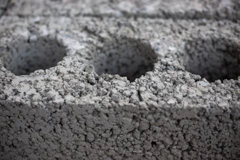 Cinder block brick structure, building element, close-up Фото