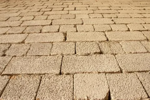 Cinder block brick wall made of concrete as background Foto stock