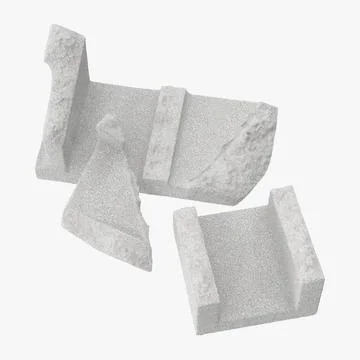 Cinder Block Broken 01 3D Model
