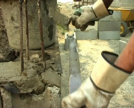 Cinder block manual working Stock Footage 519420
