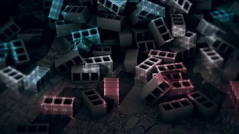 Cinder Blocks 4k Stock Footage 197726367