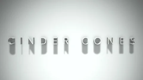 Cinder cones 3D title animation with shadows on a white background Stock Footage 298003828