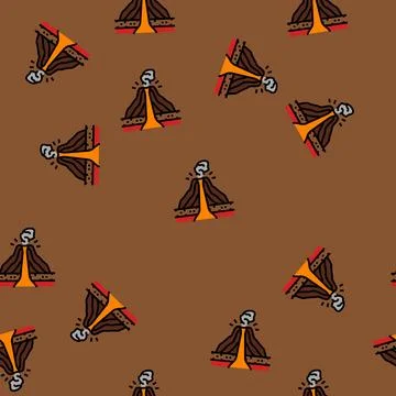 Cinder cones lava vector seamless pattern Stock Illustration