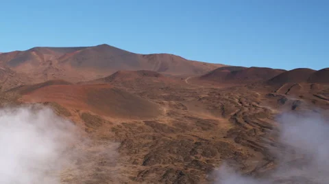 Cinder cones on the slopes of Mauna Loa, Hawaii. Shot in 2010. Stock Footage 59376436