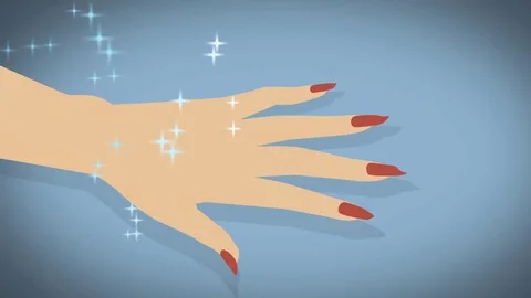 Cinderella - Cartoon Manicure Template. Fairy Tales Animation Stock After Effects