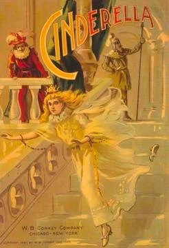 Cinderella Cover Of Children's Book Published By W. B. Conkey Company Chicago Stock Photos