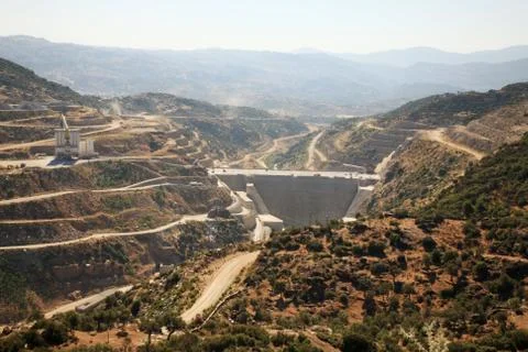 Cine Dam under construction Stock Photos