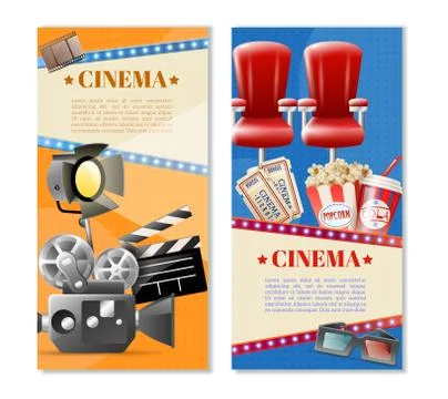 Cinema 2 Vertical Banners Set Illustration