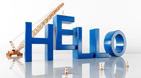 Cinema 4D rendering of abstract background illustrations of hello words 스톡 사진
