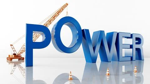Cinema 4D rendering of abstract background illustrations of power words 스톡 사진
