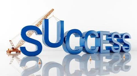 Cinema 4D rendering of abstract background illustrations of success words Stock Photos
