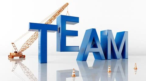 Cinema 4D rendering of abstract background illustrations of team words Stock Photos