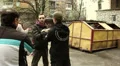 Cinema Actors train a fight scene on street.Editorial HD Footage