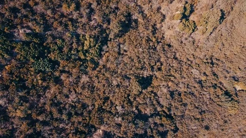 Cinema aerial panoramic video of the view of mountain formations in Malibu from Stock Footage