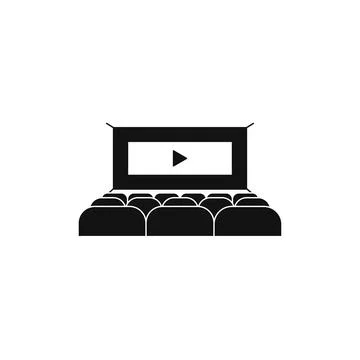Cinema auditorium icon vector isolated on white background Stock Illustration