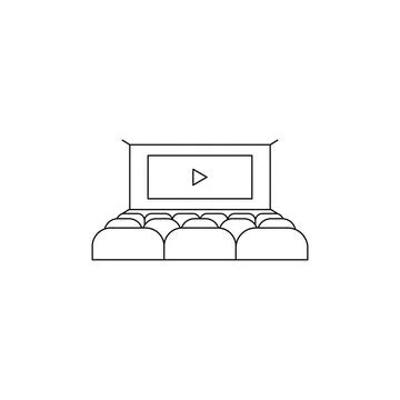 Cinema auditorium icon vector isolated on white background Stock Illustration