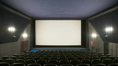 Cinema auditorium with people 30p Stock Footage