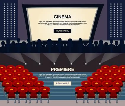 Cinema Banner Set Stockillustratie