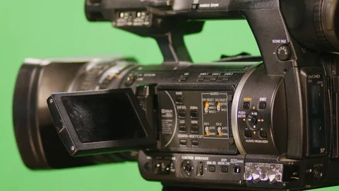 Cinema broadcast TV camera in motion Stock Footage 75825338