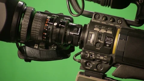 Cinema broadcast TV camera in motion Stock Footage 75825351