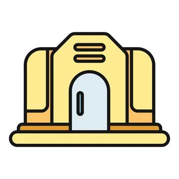 Cinema building entrance flat vector icon design Ilustración de archivo