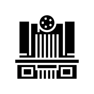 Cinema building glyph icon vector illustration Ilustración de archivo