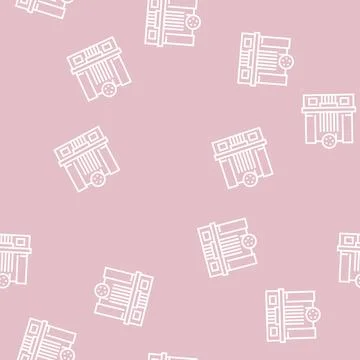 Cinema building line seamless pattern Stock Illustration