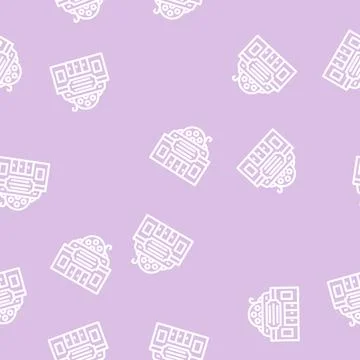 Cinema building line vector seamless pattern Ilustración de archivo