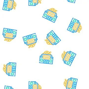 Cinema building vector seamless pattern Ilustración de archivo