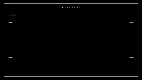 Cinema Camera Anamorphic Frame Marks Overlay On Black Background Video stock 342718701