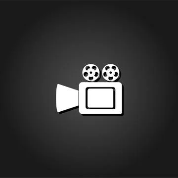 Cinema camera icon flat Stock Illustration