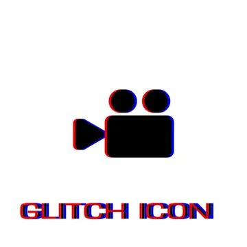 Cinema camera icon flat. Stock Illustration