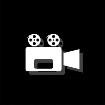 Cinema camera icon flat Stock Illustration