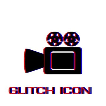 Cinema camera icon flat Stock Illustration
