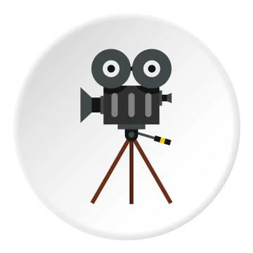 Cinema camera icon, flat style Stock Illustration