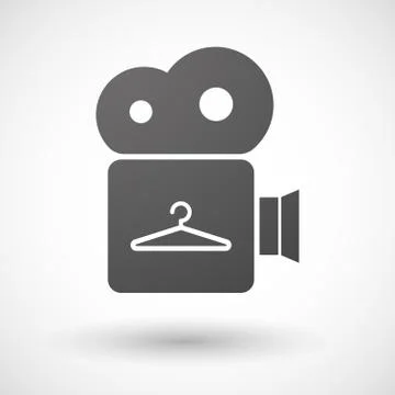 Cinema camera icon with a hanger Stock Illustration