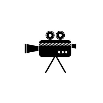 Cinema camera icon. vector illustration black on white background Stock Illustration