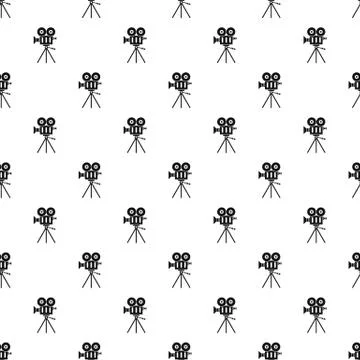 Cinema camera pattern, simple style Stock Illustration