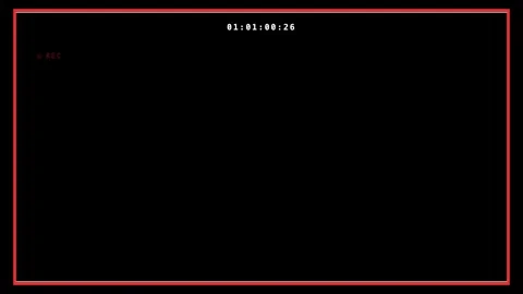 Cinema Camera Red Tally Record Border Overlay On Black Background Видео 342718691