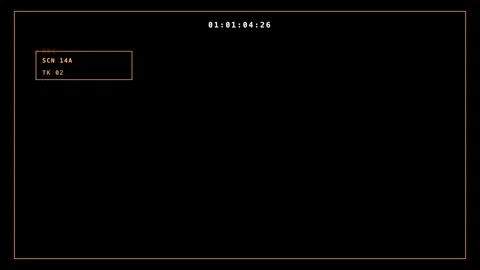 Cinema Camera Scene Take Slate Overlay On Black Background Видео 342718753
