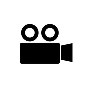 Cinema camera silhouette icon. Vector. Stock Illustration