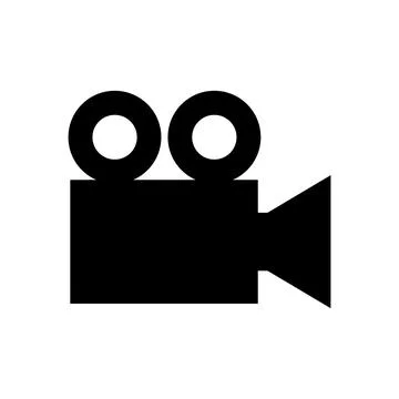 Cinema camera silhouette icon. Vector. Illustrazione stock