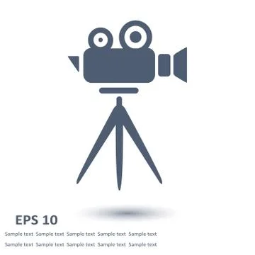 Cinema camera symbol. Stock Illustration