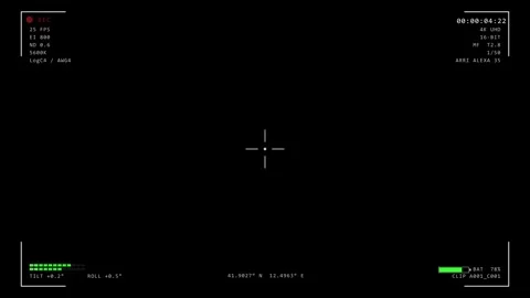 Cinema camera viewfinder interface overlay Stock-Footage 335460661