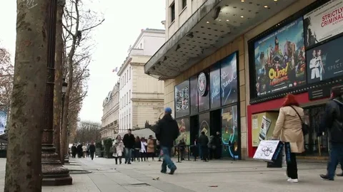 Cinema at Champs-Elysées Stock Footage 69223677