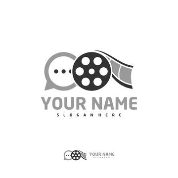 Cinema Chat logo vector template, Creative Film Strip Cinema logo design conc Stock Illustration